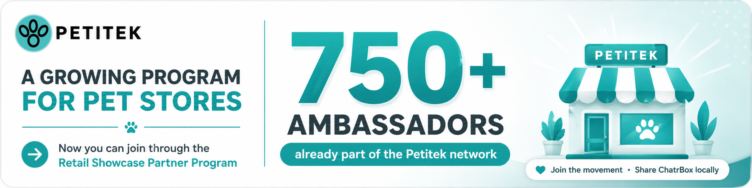 Join 750+ Petitek Ambassadors through the Retail Showcase Partner Program